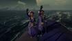 Sea of Thieves players waving on sinking ship in middle of ocean
