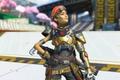 Apex Legends character posing and wearing gold armor