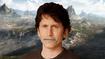 Todd Howard with Zipper on mouth on elder scrolls 6 background